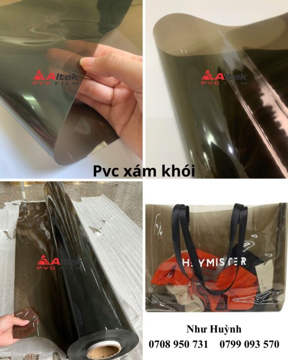 Màng nhựa pvc trong màu xám khói, 3 dem và 5 dem