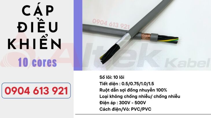 Cáp điều khiển chống nhiễu 10×0.75 Altek Kabel – sẵn kho Đà Nẵng
