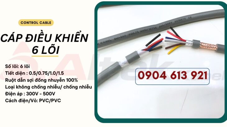 Cáp điều khiển 6 lõi 6×0.5/6×0.75/6×1.0/6×1.5 Altek Kabel – Đà Nẵng
