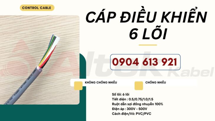 Cáp điều khiển 6 lõi 6×0.5/6×0.75/6×1.0/6×1.5 Altek Kabel – Đà Nẵng