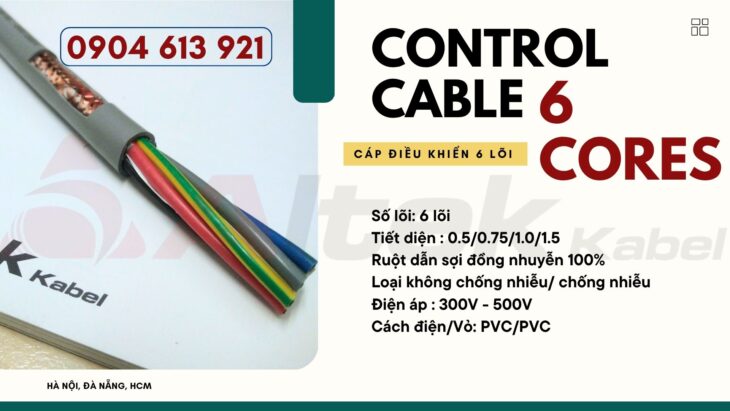 Cáp điều khiển 6 lõi 6×0.5/6×0.75/6×1.0/6×1.5 Altek Kabel – Đà Nẵng