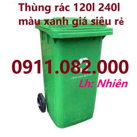 Giá rẻ thùng rác 120l 240l màu xanh, cam, vàng- lh 091108200 báo giá trực tiếp