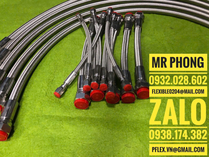 ống mềm teflon- ống mềm PTFE- ống teflon bọc lưới-ống mềm PTFE bọc lưới inox