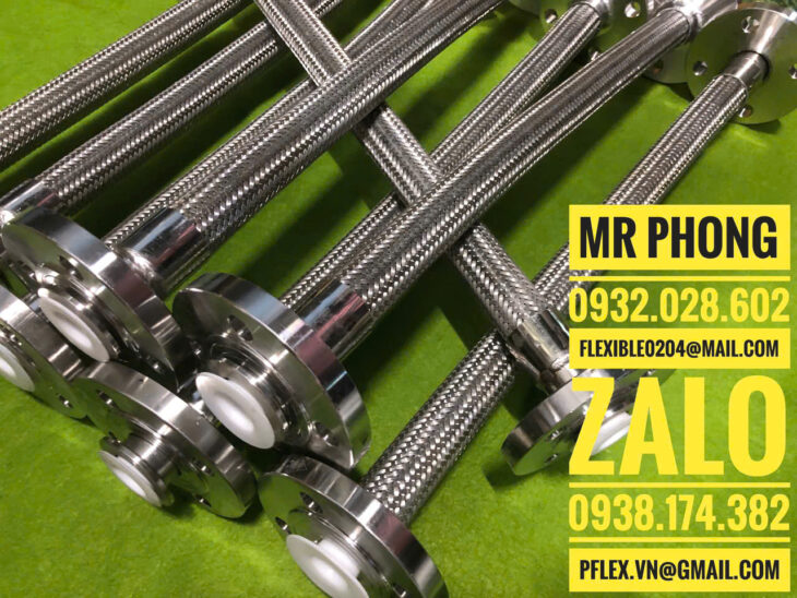 ống mềm teflon- ống mềm PTFE- ống teflon bọc lưới-ống mềm PTFE bọc lưới inox