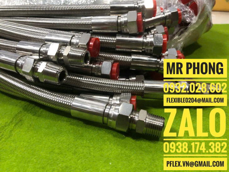 ống mềm teflon- ống mềm PTFE- ống teflon bọc lưới-ống mềm PTFE bọc lưới inox