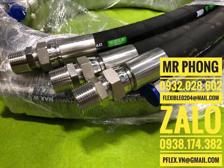 ống thủy lực bấm đầu ren inox-ống tuy ô thủy lực bấm đầu ren inox