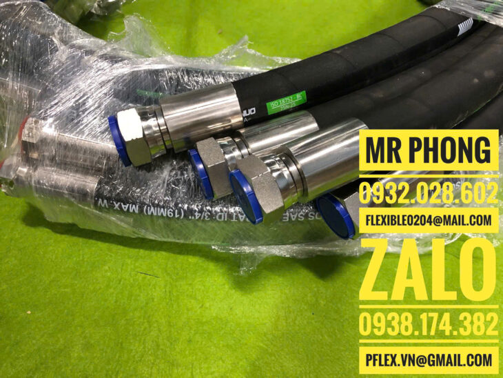 ống thủy lực bấm đầu ren inox-ống tuy ô thủy lực bấm đầu ren inox