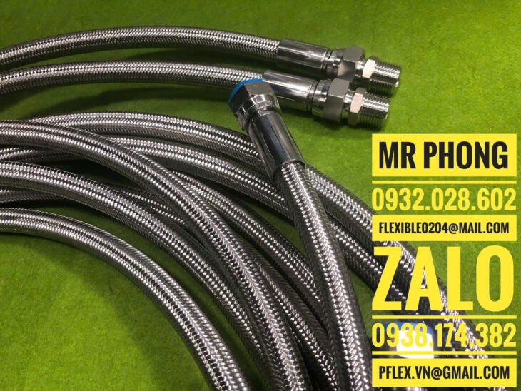 ống mềm teflon- ống mềm PTFE- ống teflon bọc lưới-ống mềm PTFE bọc lưới inox