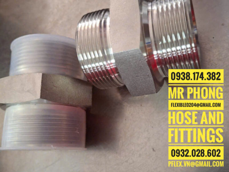 đầu bấm inox cho ống mềm thủy lực- đầu cos inox bấm ống tuy ô thủy lực