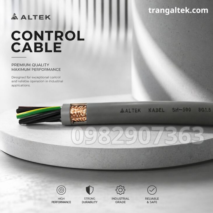 Cáp điều khiển đồng mềm 8 lõi vỏ PVC xám Altek Kabel