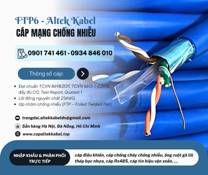 Cáp mạng cat6 chống nhiễu Altek Kabel chính hãng tại Hà Nội, Đà Nẵng, HCM