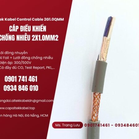 Cáp điều khiển tín hiệu 2×1.0mm2 Altek kabel sẵn Phú Yên, Bình Định, Nha Trang