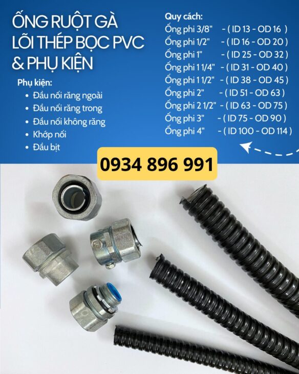 Ống Kẽm Bọc Thép Phi 45 – Đầu Nối Chính Hãng – Có Sẵn Bình Dương, Cần Thơ, Long An