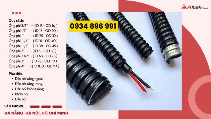Lắp Đặt Ống Ruột Gà Lõi Thép & Đầu Nối Phi 40 Tại Cần Thơ, Long An, Bình Dương