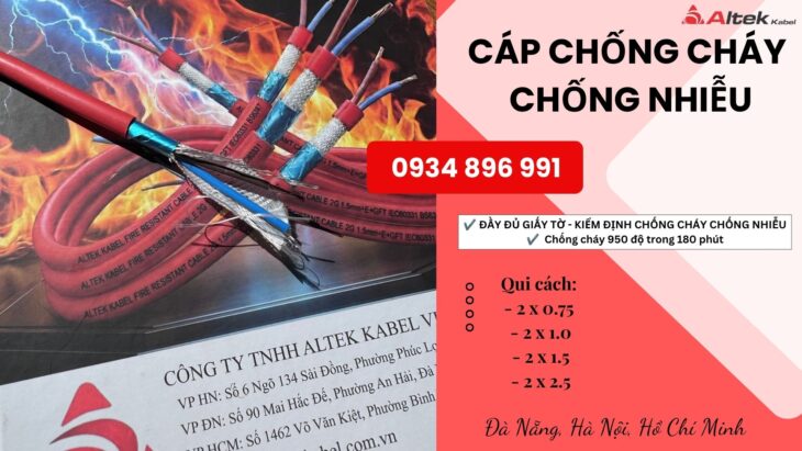 Cáp Chống Cháy Chống Nhiễu 2×1.0mm² Altek Kabel – Sẵn Kho Bắc Ninh, Hưng Yên