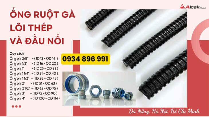 Lắp Đặt Ống Ruột Gà Lõi Thép & Đầu Nối Phi 40 Tại Cần Thơ, Long An, Bình Dương