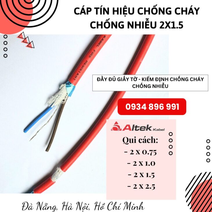 Cáp 2×0.75mm² Chống Cháy Có Lưới – Giao Nhanh Đà Nẵng, Huế, Quảng Trị – Sẵn Số Lượng Lớn