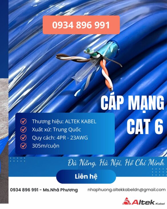 CÁP MẠNG CAT6 – 23AWG HUẾ, QUẢNG TRỊ, ĐÀ NẴNG GIÁ TỐT