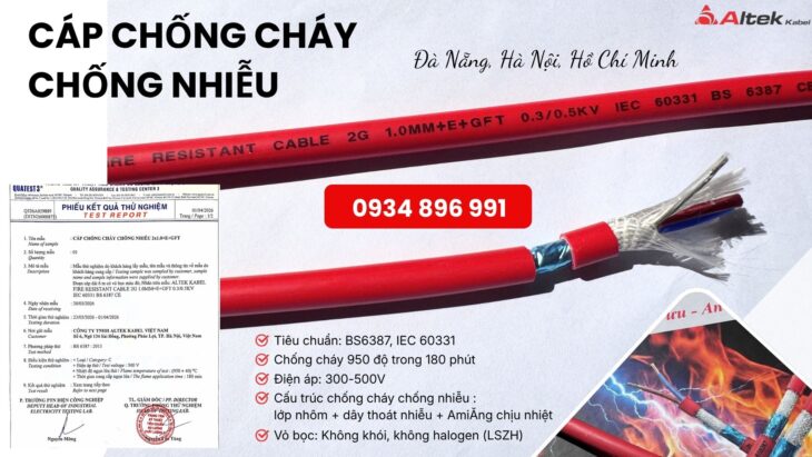 Cáp Chống Cháy Chống Nhiễu 2×1.0mm² Altek Kabel – Sẵn Kho Bắc Ninh, Hưng Yên