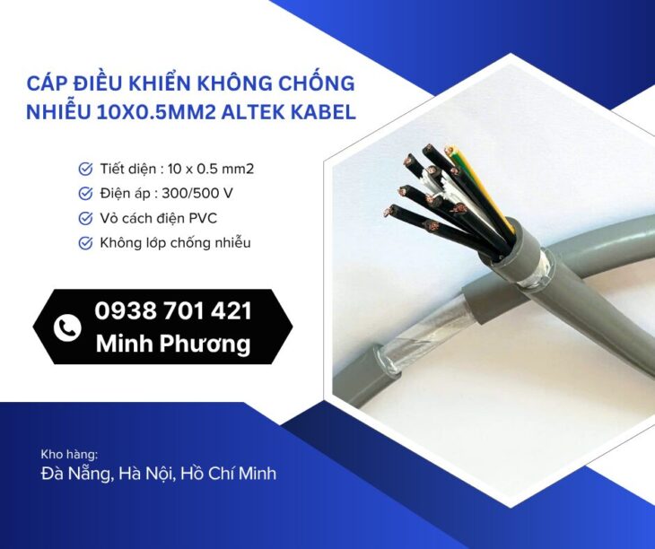 Cáp điều khiển không lưới chống nhiễu 10×0.5mm2 – Giải pháp tiết kiệm cho hệ thống tín hiệu