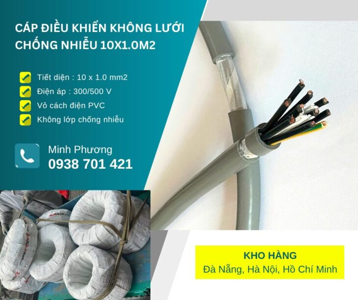 Cáp tín hiệu không lưới 10×1.0mm2 Altek Kabel phân phối Đà Nẵng, Hà Nội, Huế