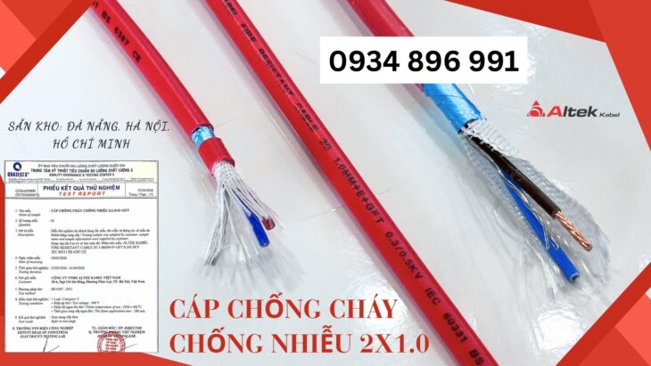Cáp chống cháy 2×0.75mm² có lưới chống nhiễu sẵn hàng tại Đà Nẵng, Huế Cáp chống cháy 2×0.75mm² có lưới chống nhiễu sẵn hàng tại Đà Nẵng, Huế