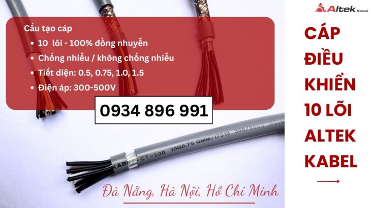 Cáp Điều Khiển Chống Nhiễu 10×1.5 mm² Phân Phối Tại Đà Nẵng, Huế, Quảng Ngãi
