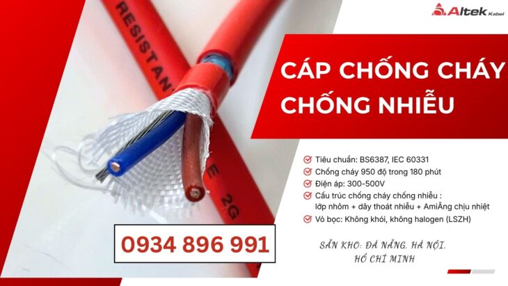 Cáp Chống Cháy 2×1.5mm² Có Chống Nhiễu – Đà Nẵng, Huế, Khánh Hòa Cáp Chống Cháy 2×1.5mm² Có Chống Nhiễu – Đà Nẵng, Huế, Khánh Hòa