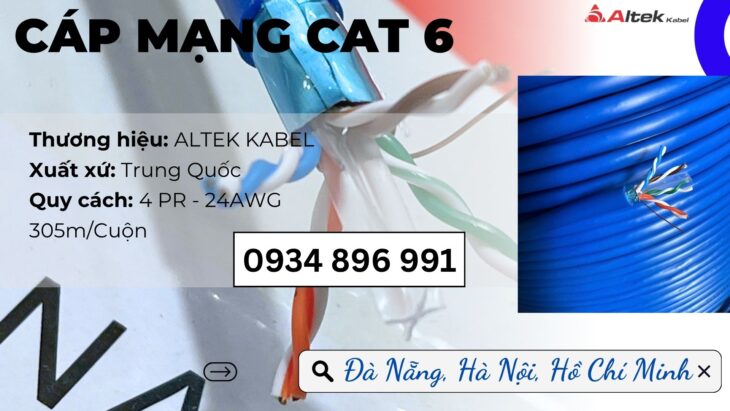Cáp Mạng Cat6 Chính Hãng Tại Nghệ An, Hà Tĩnh, Thanh Hóa – Chiết Khấu Cao