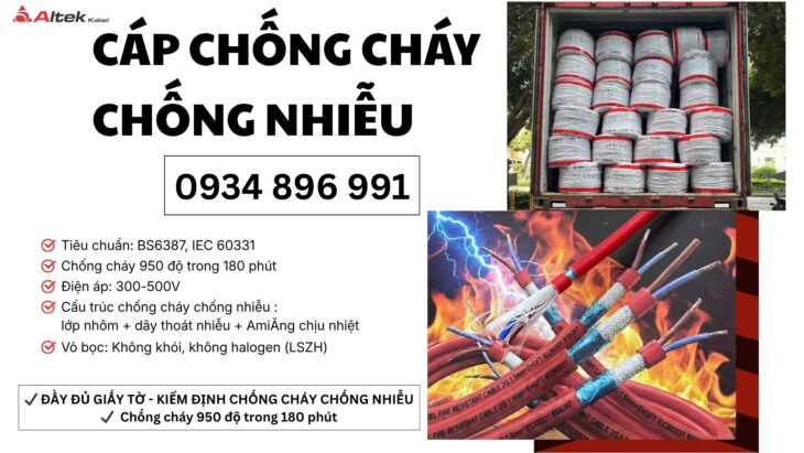 Cáp Điện Chống Cháy Chống Nhiễu 2 Lõi Sẵn Kho Đà Nẵng, Quảng Ngãi
