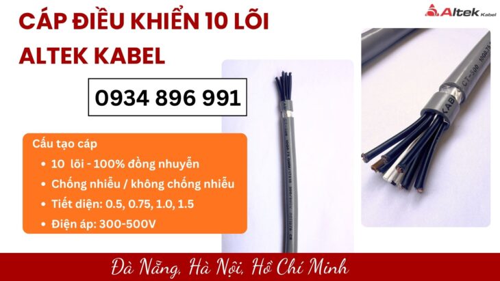 Cáp Điều Khiển Chống Nhiễu 10×1.5 mm² Phân Phối Tại Đà Nẵng, Huế, Quảng Ngãi