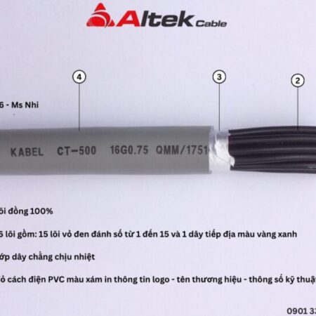 Cáp điều khiển không lưới Altek Kabel | Dây tín hiệu lõi đồng, truyền ổn định