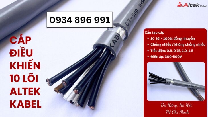 Cáp Điều Khiển Chống Nhiễu 10×1.5 mm² Phân Phối Tại Đà Nẵng, Huế, Quảng Ngãi