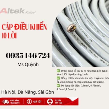 Cáp điều khiển Altek Kabel 10×0.5, 10×0.75. 10×1.0 10 lõi Cáp điều khiển Altek Kabel 10×0.5, 10×0.75. 10×1.0 10 lõi