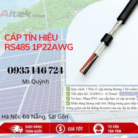 Cáp tín hiệu RS485 1 Pair 22AWG Altek Kabel dùng cho hệ thống solar