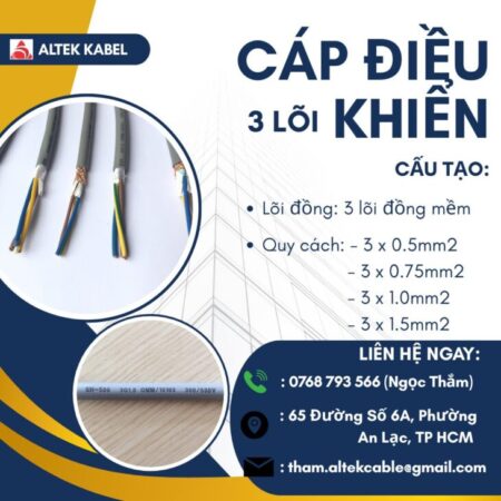 CẦN BÁN Cáp Điều Khiển 3 Lõi ALTEK KABEL