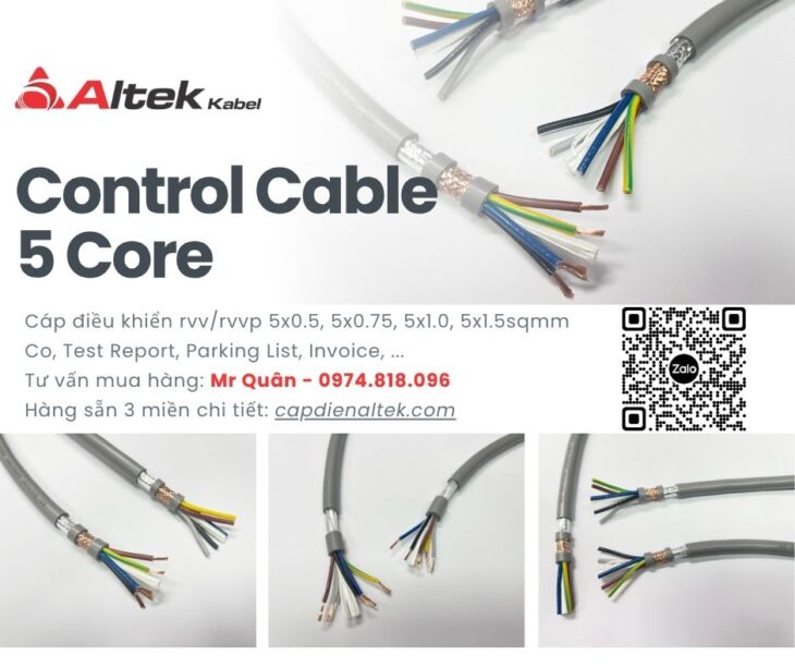 Cáp điều khiển Altek Kabel SH-500 5G1.5 – chống nhiễu
