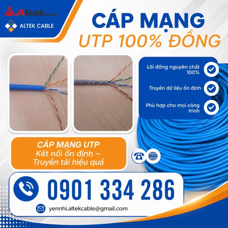 Cáp Mạng Cat5e & Cat6 UTP ALTEK KABEL