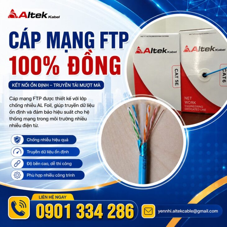 Bảng Giá Cáp Mạng Cat5e & Cat6 ALTEK KABEL | Chống Nhiễu Tốt, Đồng Nguyên Chất 100%