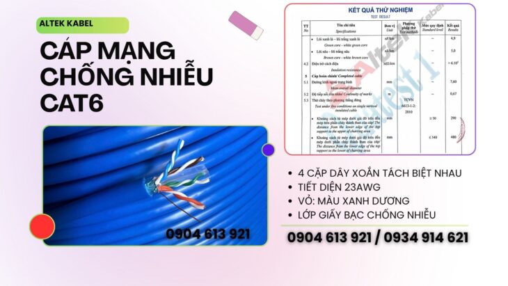 Cáp mạng chống nhiễu CAT6 Altek Kabel – 305m/cuộn