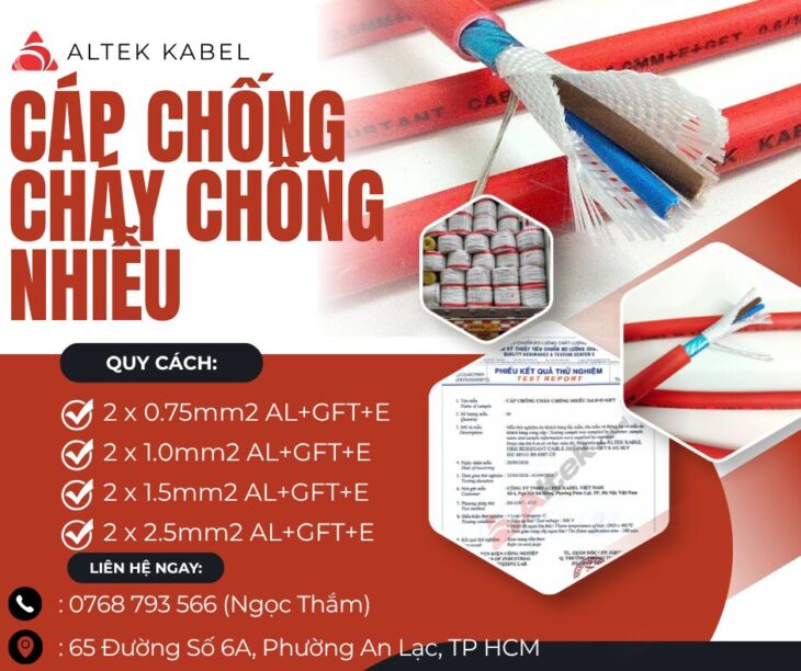 CẦN BÁN Cáp Chống Cháy Chống Nhiễu Altek Kabel AL+GFT+E Chất Lượng Cao