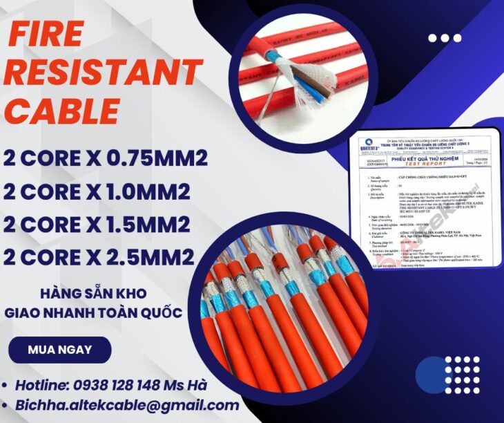 CÁP CHỐNG CHÁY CHỐNG NHIỄU 2×0.75/1.0/1.5/2.5 ALTEK KABEL