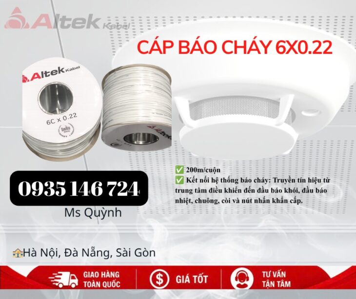 Cáp âm thanh báo cháy 6×0.22mm2 Altek Kabel