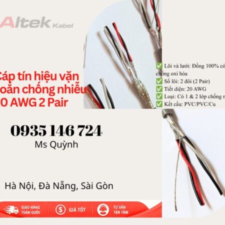 Cáp tín hiệu vặn xoắn chống nhiễu 20 AWG 2 Pair Altek Kabel