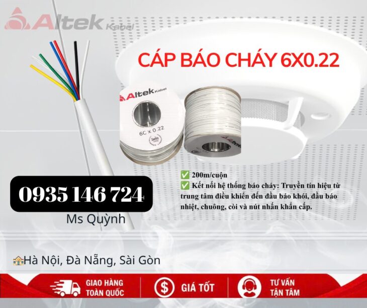 Cáp âm thanh báo cháy 6×0.22mm2 Altek Kabel