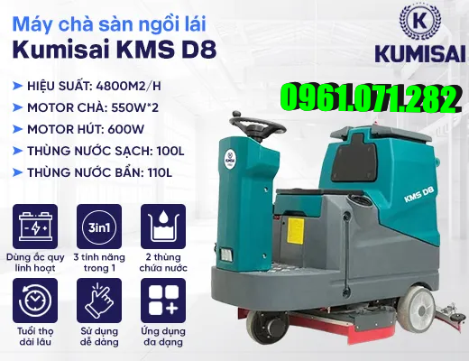 Máy chà sàn ngồi lái Kumisai KMS D8