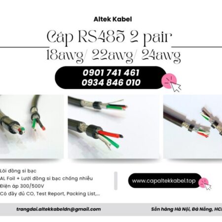 Cáp rs485 2 pair 18awg/ 2 pair 22awg/ 2 pair 24awg Altek Kabel