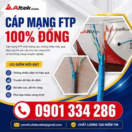 Cáp Mạng Cat5e & Cat6 FTP ALTEK KABEL – Đường Truyền Ổn Định, Chống Nhiễu Hiệu Quả Cáp Mạng Cat5e & Cat6 FTP ALTEK KABEL – Đường Truyền Ổn Định, Chống Nhiễu Hiệu Quả