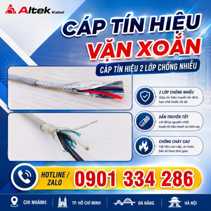Cáp Tín Hiệu Vặn Xoắn 2 Lớp Chống Nhiễu ALTEK KABEL