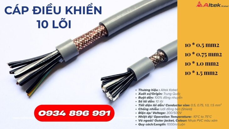 Cáp 10 lõi không chống nhiễu giá tốt tại Phú Yên, Khánh Hòa, Ninh Thuận